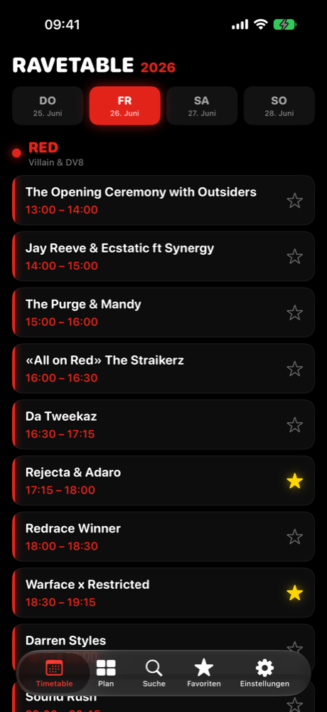 RaveTable – Timetable aller Bühnen